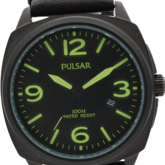 46mm Pulsar PS9199X1 Men's Quartz Wristwatch Japan Steel PVD Military Style - Picture 1 of 5